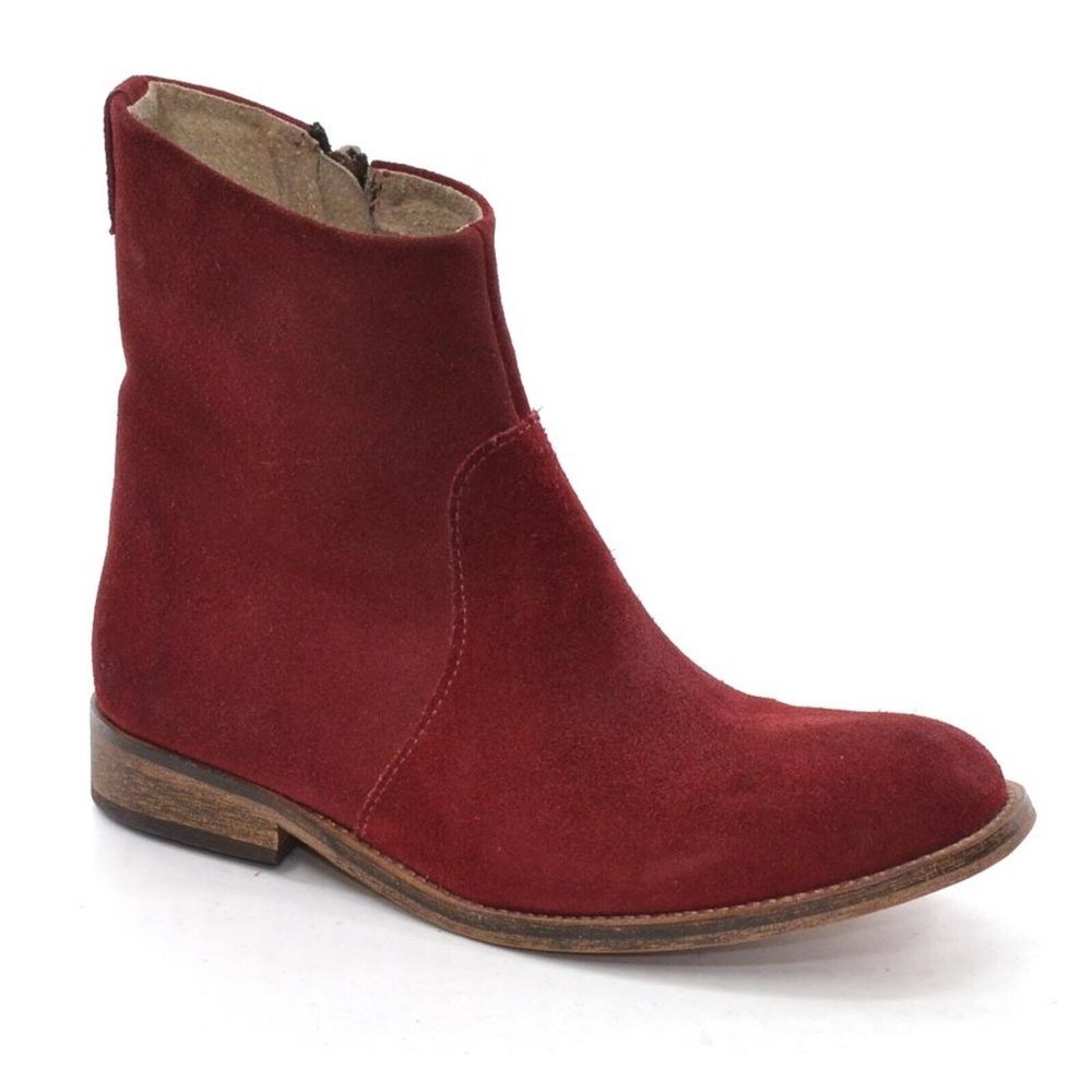 AA Copenhagen Red Waxed Suede Chelsea Ankle Boot 36 New